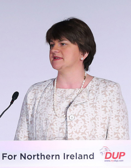 Arlene Foster, Première ministre de l'Irlande du Nord, issue du Parti unioniste démocrate.