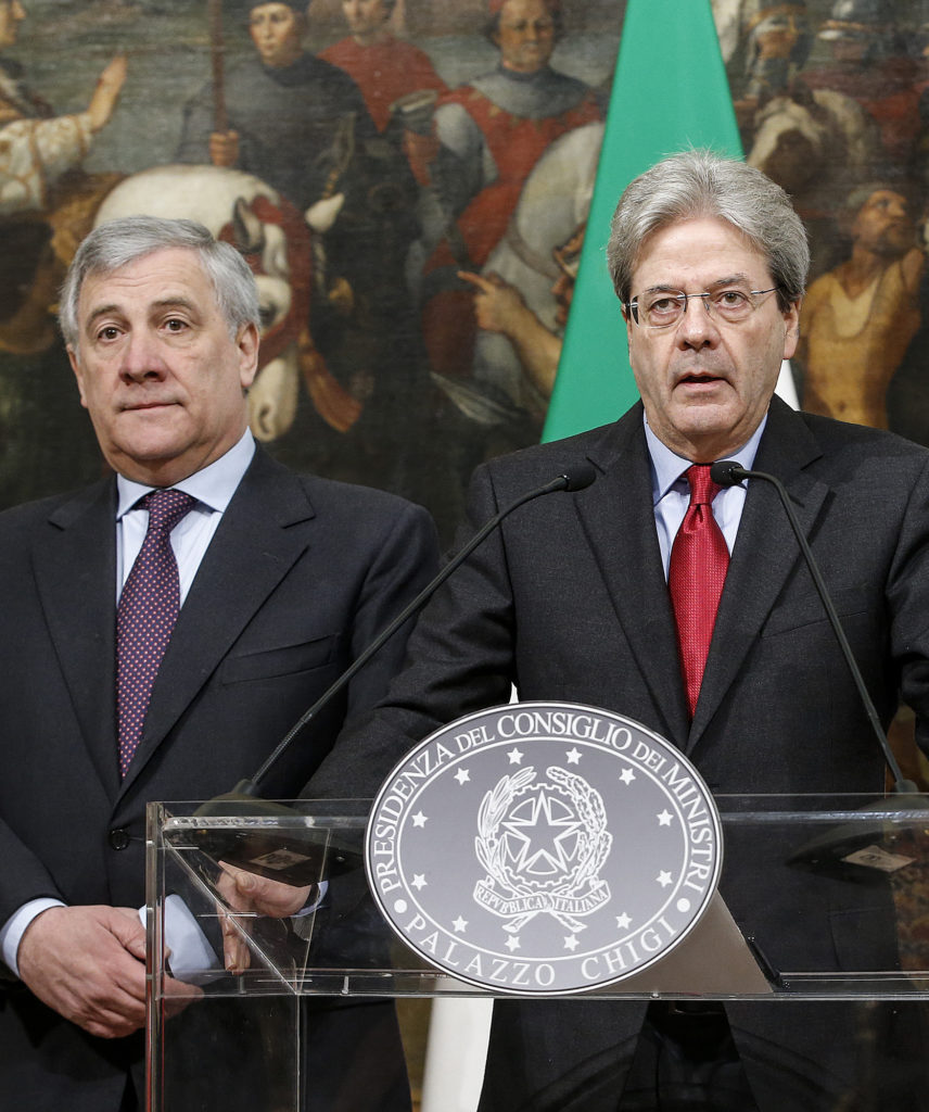 Le nouveau Président du Parlement européenne Antonio Tajani et le Premier ministre Paolo Gentiloni. © European Union